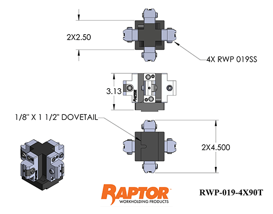 迷你塔关键尺寸图（与 RWP-019-4X90T 通用）
